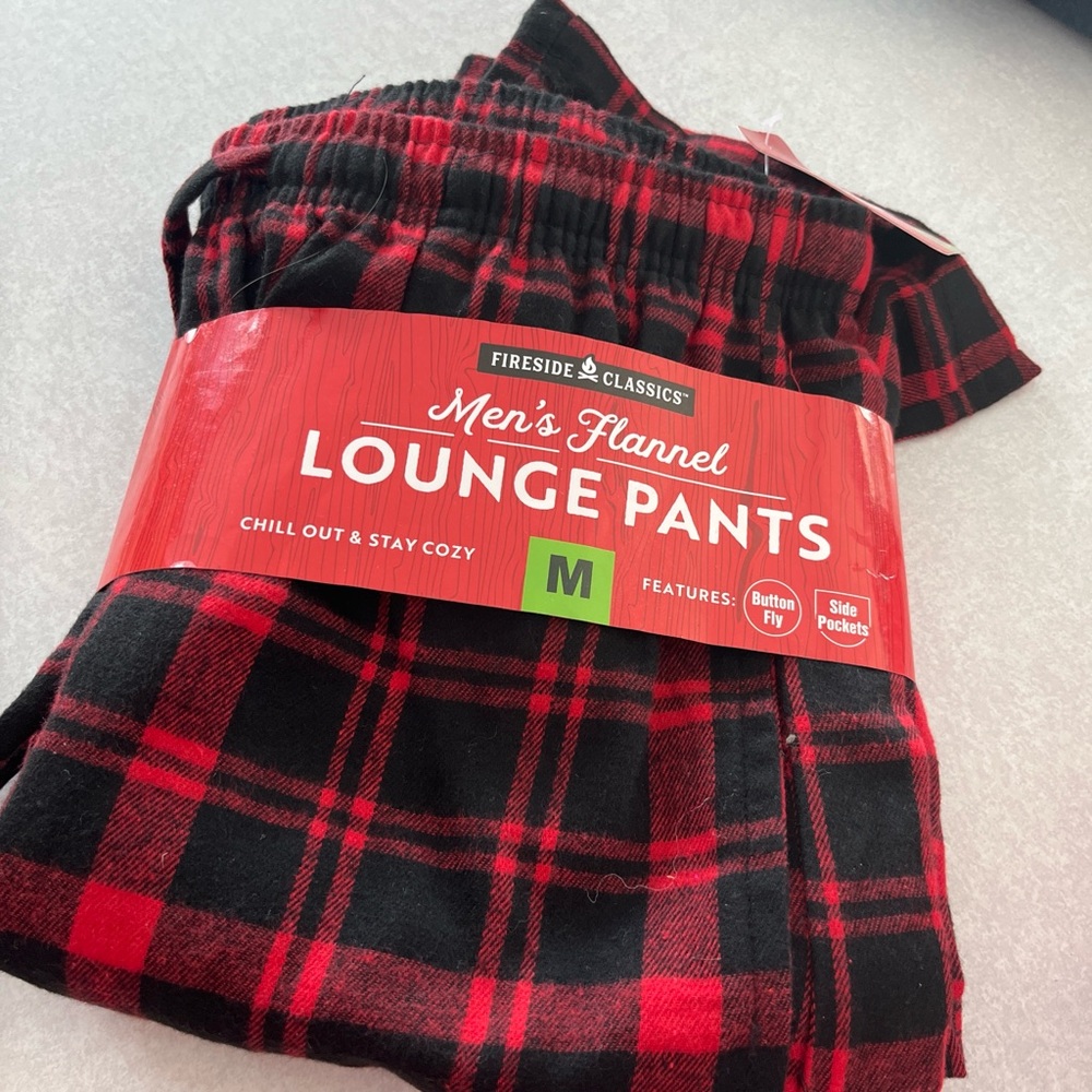 Red and Black Men's Flannel Lounge Pants